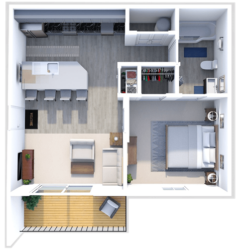 a floor plan of a one bedroom apartment